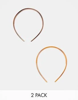 DesignB London | DesignB London pack of 2 comb headbands in tortoiseshell,商家ASOS,价格¥42