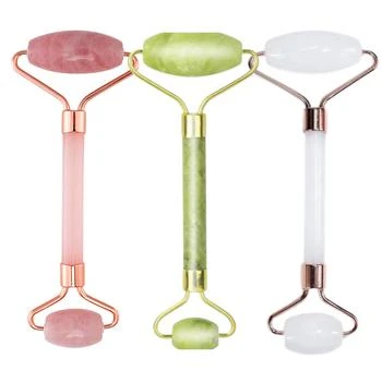 Lovery | 3 Pack of Rose Quartz Facial Roller, Jade Beauty Roller and Opal Anti-Aging Roller,商家Premium Outlets,价格¥363