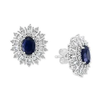 Effy | EFFY® Sapphire (1/3 ct. t.w.) & Diamond (1/3 ct. t.w.) Stud Earrings in 14k White Gold. (Also available in Ruby and Emerald),商家Macy's,价格¥20364