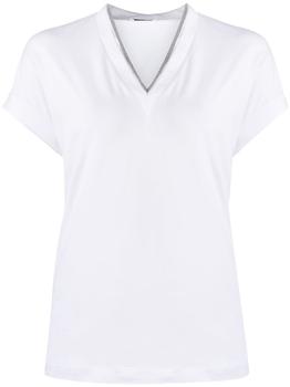 推荐BRUNELLO CUCINELLI - V-neck Cotton T-shirt商品