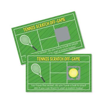 商品You Got Served - Tennis - Baby Shower or Tennis Ball Birthday Party Game Scratch Off Cards - 22 Count图片