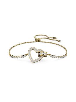 商品Swarovski | Lovely Goldplated Crystal Interlocking Heart Bracelet,商家Saks Fifth Avenue,价格¥1339图片