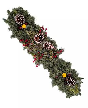 International Christmas Innovation | Fresh Noble Fir Berried Juniper Centerpiece with Faux Berries and Faux Apples,商家Macy's,价格¥314