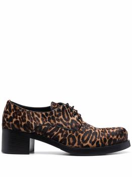 Prada | PRADA leopard-print pony hair lace-up shoes商品图片,7.6折