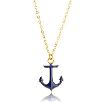 MAX + STONE | 14K Yellow Gold Navy Blue Enamel Anchor Pendant Necklace,商家Premium Outlets,价格¥1180