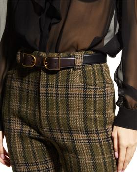 ysl皮带, Yves Saint Laurent | Double Buckle Leather Belt商品图片 