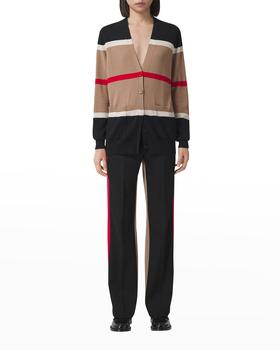 推荐Phillipa Striped Cashmere-Silk Cardigan商品