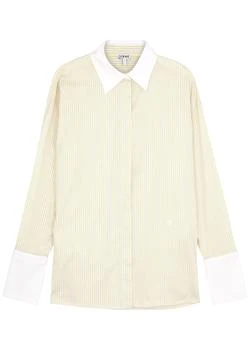 推荐Deconstructed striped cotton-poplin shirt商品