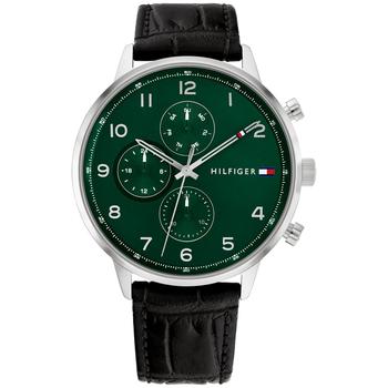 tommy hilfiger手表, Tommy Hilfiger | Men's Black Leather Strap Watch 44mm商品图片 8折×额外8.5折, 额外八五折