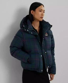 Ralph Lauren | Women's Plaid Beaded-Crest Down Coat,商家Macy's,价格¥2031