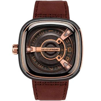 推荐SevenFriday Men's Automatic Watch - M Series Black Dial Brown Leather Strap | M2-02商品
