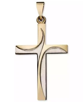 Macy's | Swirl Cross Pendant in 14k Yellow and White Gold,商家Macy's,价格¥900