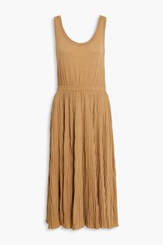 vince连衣裙, Vince | Gathered crinkled-jersey midi dress商品图片 4.9折