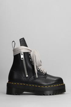 推荐Rick Owens x Dr. Martens 1460 Quad Ro Combat Boots In Black Leather商品