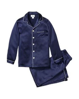 Petite Plume | Unisex Navy Silk Pajama Set - Baby, Little Kid, Big Kid,商家Bloomingdale's,价格¥1092