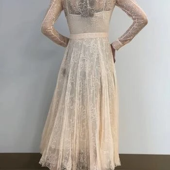 Burberry | Ladies Pleated Lace Dress In Powder Pink 4折, 满$200减$10, 满减