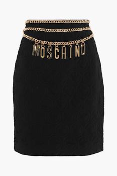 推荐Chain-embellished embroidered woven mini skirt商品