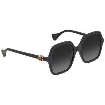 Gucci | Gucci Grey Square Ladies Sunglasses GG1072S 001 56商品图片,4.9折