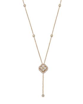 商品Bloomingdale's | Diamond Clover Lariat Necklace in 14K Yellow Gold, 1.0 ct. t.w. - 100% Exclusive,商家Bloomingdale's,价格¥25285图片