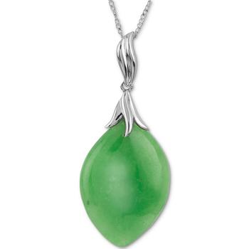 商品Jade 18" Pendant Necklace in Sterling Silver图片