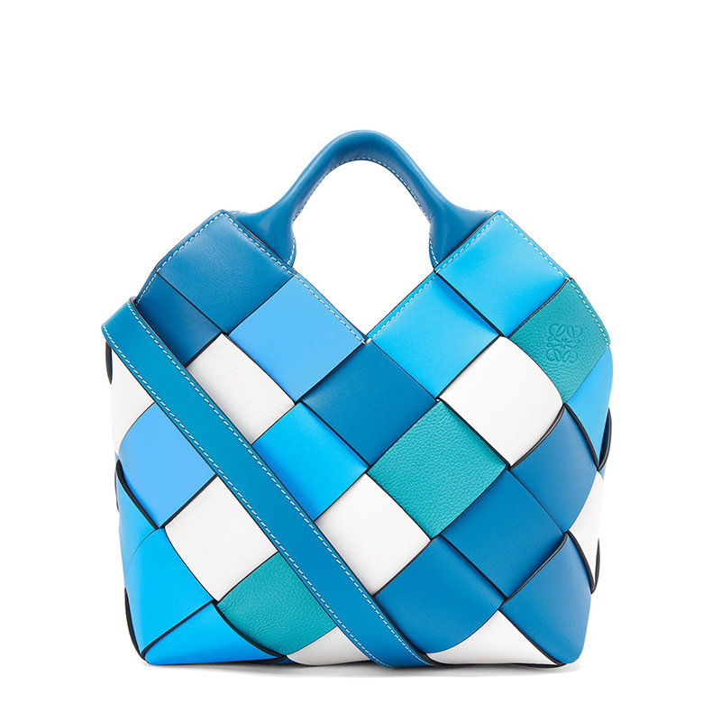 Loewe | 【预售3-7天】LOEWE/罗意威 22新款Surplus系列 女士女士小号蓝色牛皮革编织棋盘格篮子单肩手提包A521T32X23-4992商品图片,7.9折×额外9.5折, 包邮包税, 额外九五折