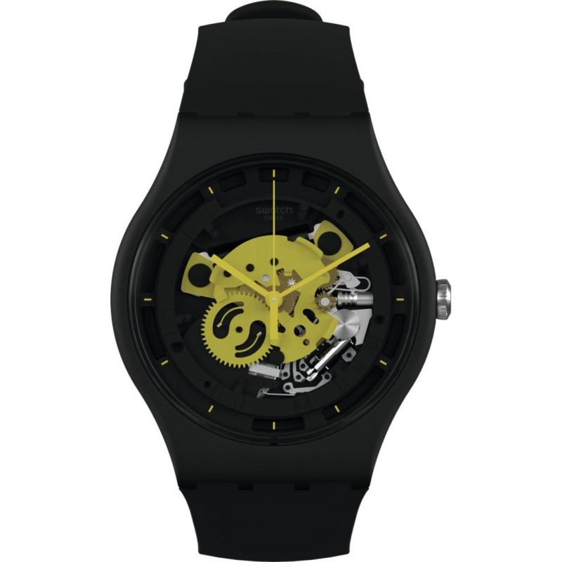 推荐Unisex Swatch Time To Yellow Big Bioceramic Watch SO32B111商品