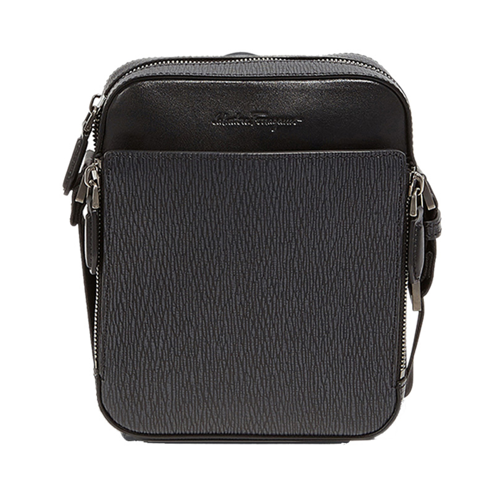 牛皮菲拉格慕皮带, Salvatore Ferragamo | Salvatore Ferragamo 菲拉格慕 男士灰色黑色拼色牛皮斜挎包 24-A089-704089商品图片 独家减免邮费