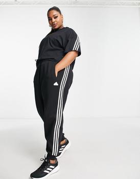 Adidas | adidas Sportswear Plus 3 stripes joggers in black商品图片,额外9.5折, 额外九五折