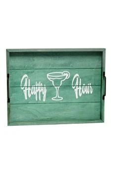 LALIA HOME | Decorative Wood Serving Tray with Handles - 15.5" x 12" - "Happy Hour",商家Nordstrom Rack,价格¥196