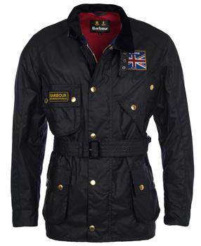 Barbour International, Barbour International | Barbour Intl Union Jack Wax Jacket - Black商品图片 