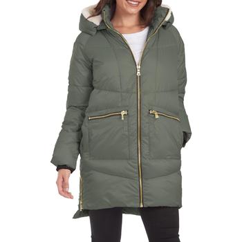 推荐Kendall + Kylie Women's Quilted Mid-Length Puffer Coat with Faux Fur Lined Hood商品