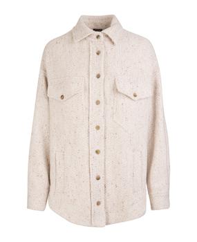 Kiton | Woman Beige Virgin Wool Shirt With Boucle' Effect商品图片,