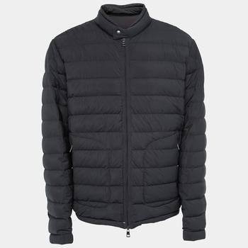 推荐Moncler Black Down Synthetic Acorus Zip Front Jacket 4XL商品