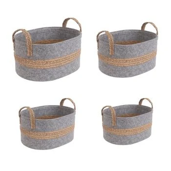 ELE Light & Decor | Woven Storage Baskets With Handles Set Of 4 Decorative Bins,商家Verishop,价格¥988