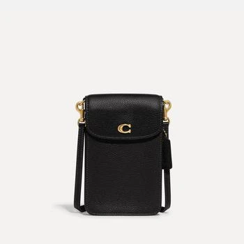 推荐Coach Polished C Phone Leather Crossbody Bag商品