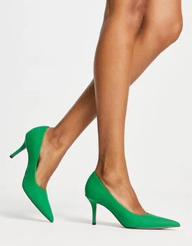 ASOS | ASOS DESIGN Salary mid heeled court shoes in green 独家减免邮费