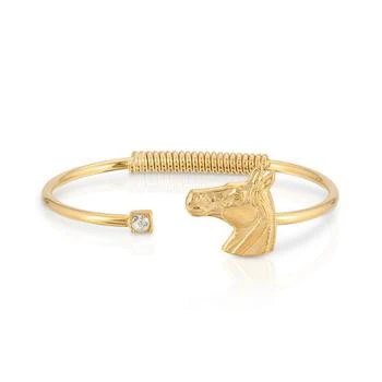 2028 | 14K Gold-Tone Dipped Clear Crystal and Horse Accent Hinge Bracelet,商家Macy's,价格¥338