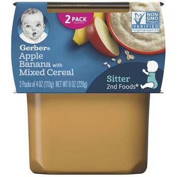 Gerber | Mixed Cereal Baby Food Apple Banana商品图片,独家减免邮费