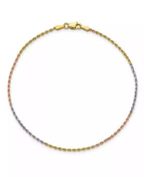 Macy's | Rope Chain Anklet in 14k Yellow, Rose and White Gold,商家Macy's,价格¥2057