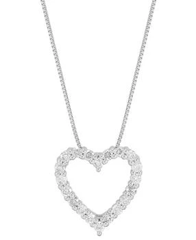 Macy's | Diamond Heart Pendant 18" Necklace (1/2 ct. t.w.) in 10k White Gold,商家Macy's,价格¥14399