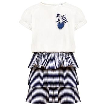推荐White & Blue Striped Skirt Set商品