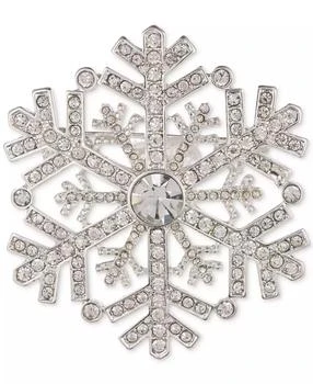 Anne Klein | Silver-Tone Crystal Snowflake Pin,商家Macy's,价格¥144