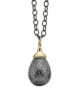 商品Mogul Sterling Silver, 18K Yellow Gold, & Diamond Pendant Necklace图片