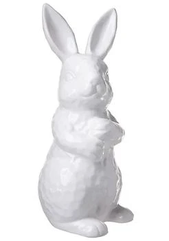 Urban Trends Collection | Home Decorative Ceramic Standing Rabbit Facing Right Figurine with Pressed Dotted Design Body LG Gloss Finish, White,商家Belk,价格¥509