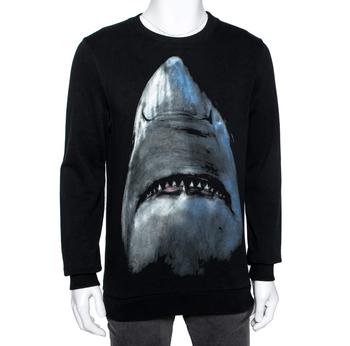 推荐Givenchy Black Shark Printed Cotton Crew Neck Sweatshirt XS商品