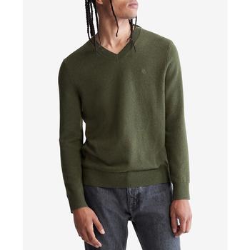 推荐Men's Regular-Fit Merino Wool V-Neck Sweater商品