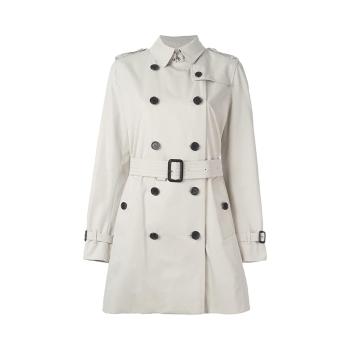 时尚burberry风衣女装, Burberry | BURBERRY 女士白色中长款双排扣风衣 3886099商品图片 满$100享9.5折, 满折