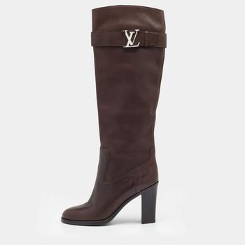 lv长筒靴, [二手商品] Louis Vuitton | Louis Vuitton Dark Brown Leather Knee Length Boots Size 37商品图片 9.7折, 满1件减$100, 满减