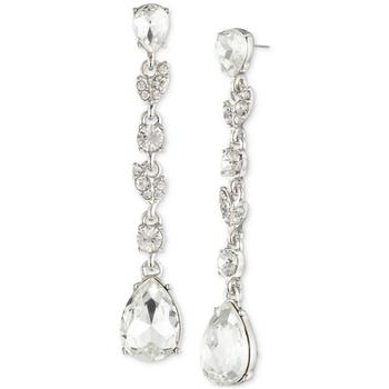 Givenchy | Silver-Tone Crystal Pear Drop Linear Earrings商品图片,