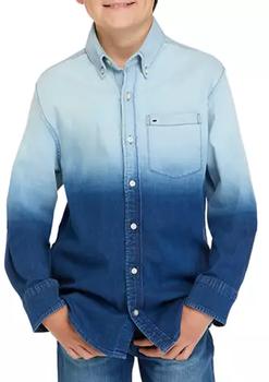 推荐Boys 8-20 Long Sleeve Chambray Dip Dye Shirt商品